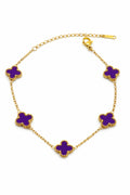 Purple clover bracelet