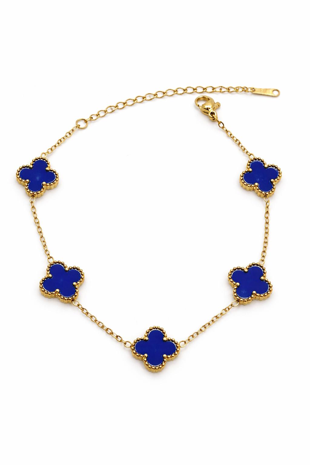Blue clover bracelet
